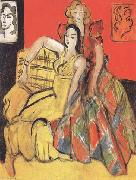 Henri Matisse Two Young Girls the Yellow Dress and the Tartan Dress (mk35) oil on canvas